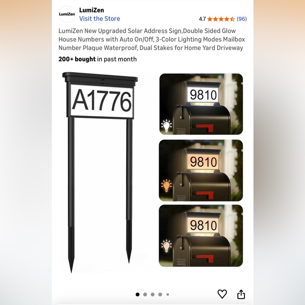 Brand New Solar Address Sign